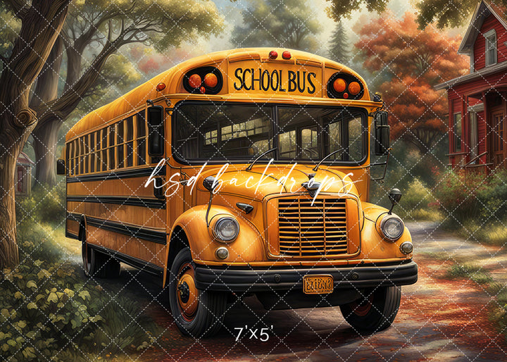 School Bus Back to School Photo Backdrop 