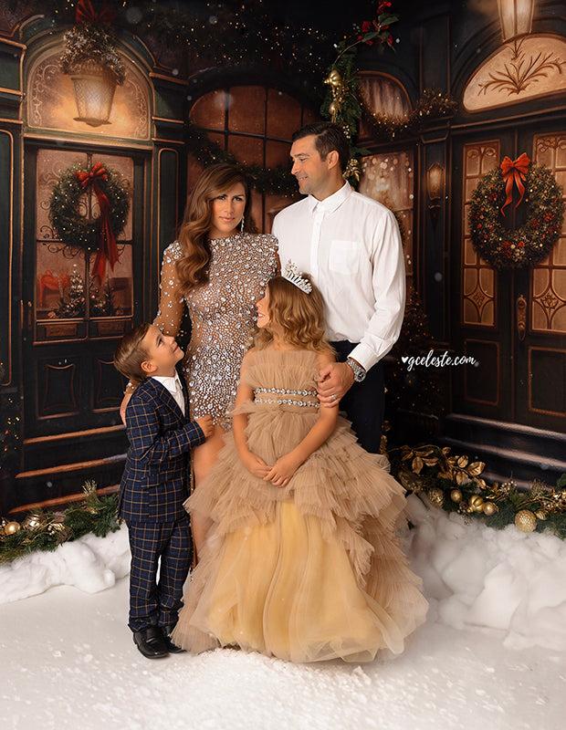 Victorian Christmas Storefront (sweep options) - HSD Photography Backdrops 