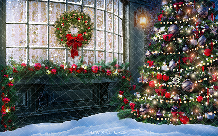 Decorated Christmas Window - HSD Photography Backdrops 