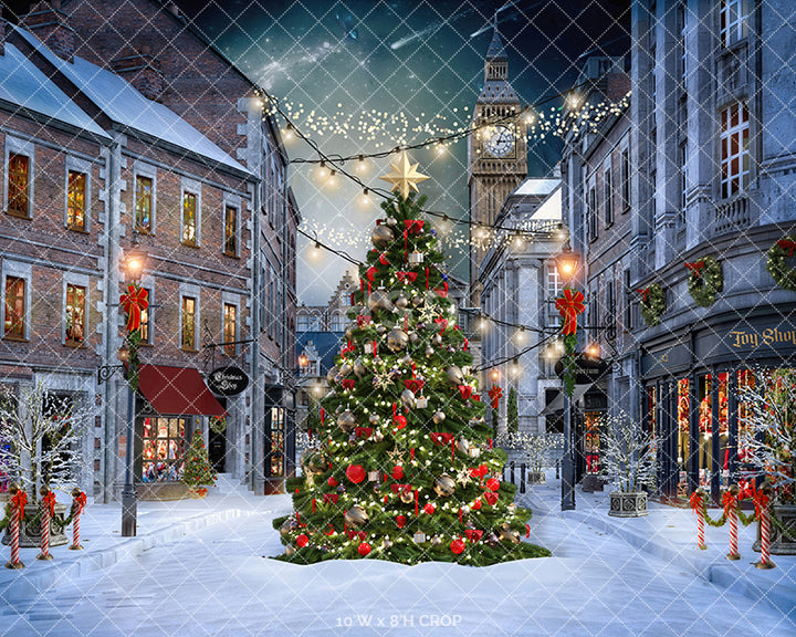 Downtown Christmas Tree - HSD Photography Backdrops 