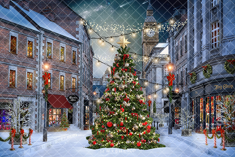 Downtown Christmas Tree - HSD Photography Backdrops 