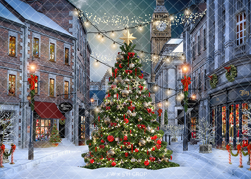 Downtown Christmas Tree - HSD Photography Backdrops 