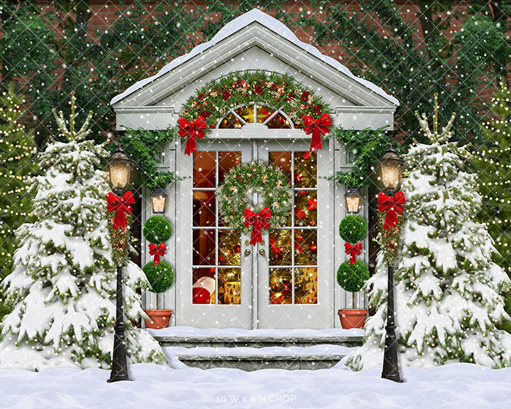 Snowy Christmas Scene - HSD Photography Backdrops 