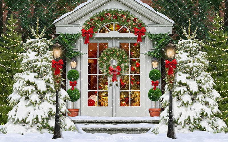 Snowy Christmas Scene - HSD Photography Backdrops 