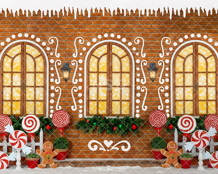 Gingerbread House Wall - HSD Photography Backdrops 