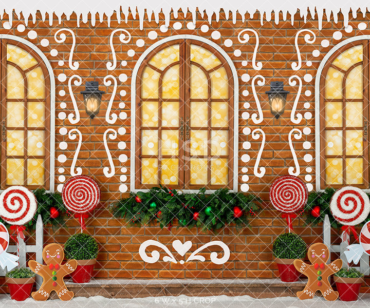 Gingerbread House Wall - HSD Photography Backdrops 