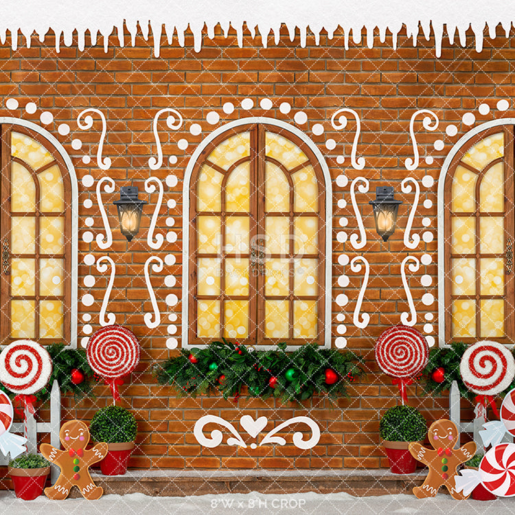 Gingerbread House Wall - HSD Photography Backdrops 