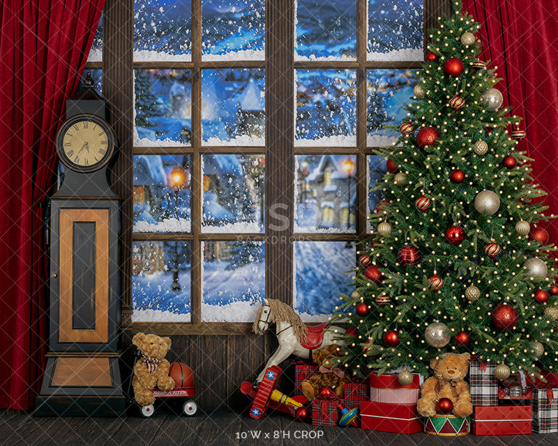 Christmas Village View - HSD Photography Backdrops 