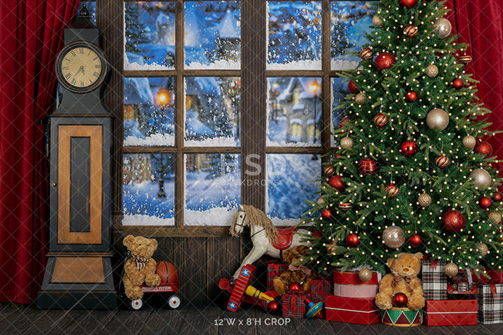 Christmas Village View - HSD Photography Backdrops 