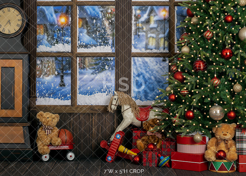 Christmas Village View - HSD Photography Backdrops 