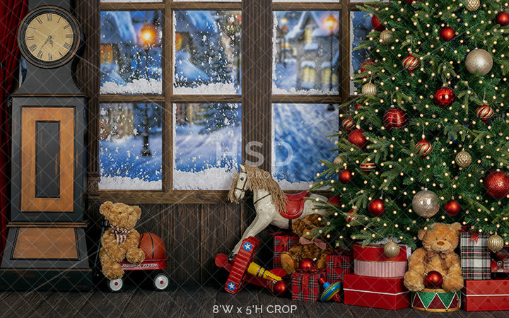 Christmas Village View - HSD Photography Backdrops 