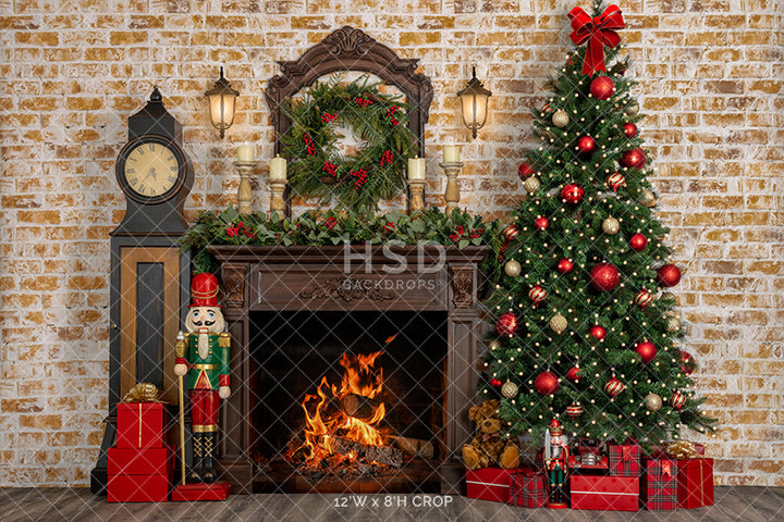 Festive Fireplace - HSD Photography Backdrops 