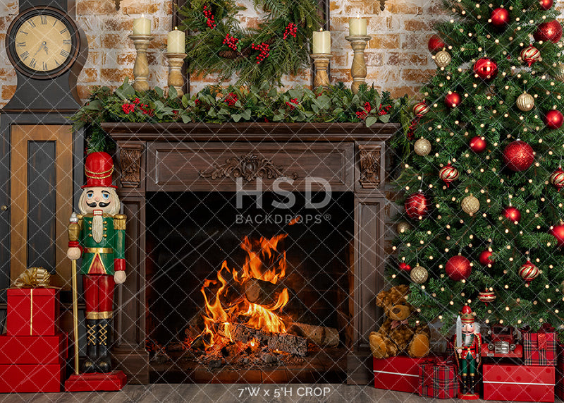 Festive Fireplace - HSD Photography Backdrops 