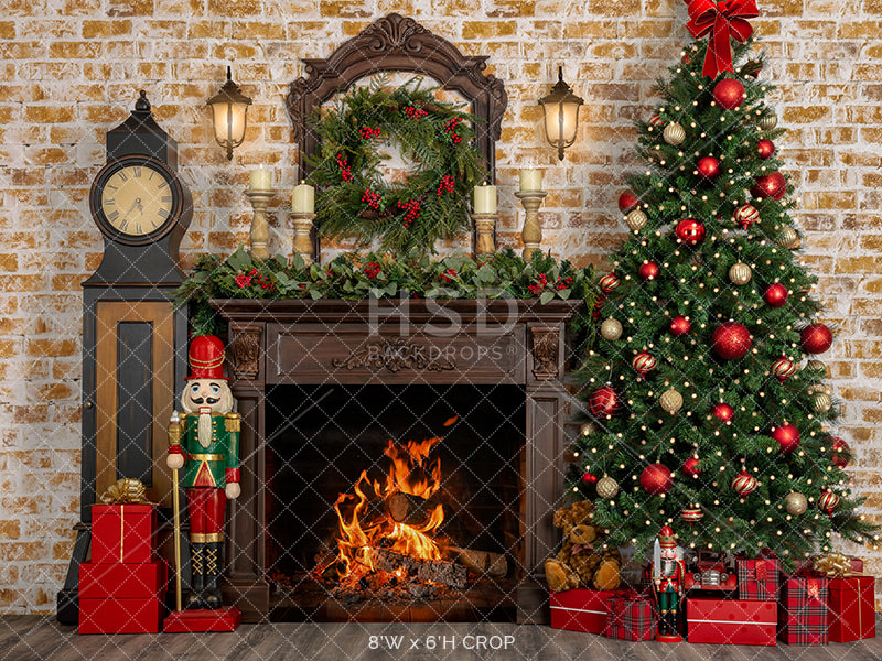 Festive Fireplace - HSD Photography Backdrops 