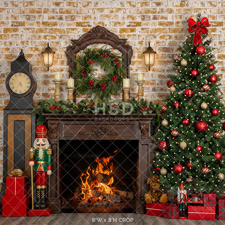 Festive Fireplace - HSD Photography Backdrops 