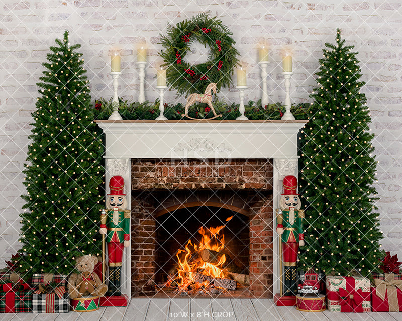 Warm by the Fireplace - HSD Photography Backdrops 