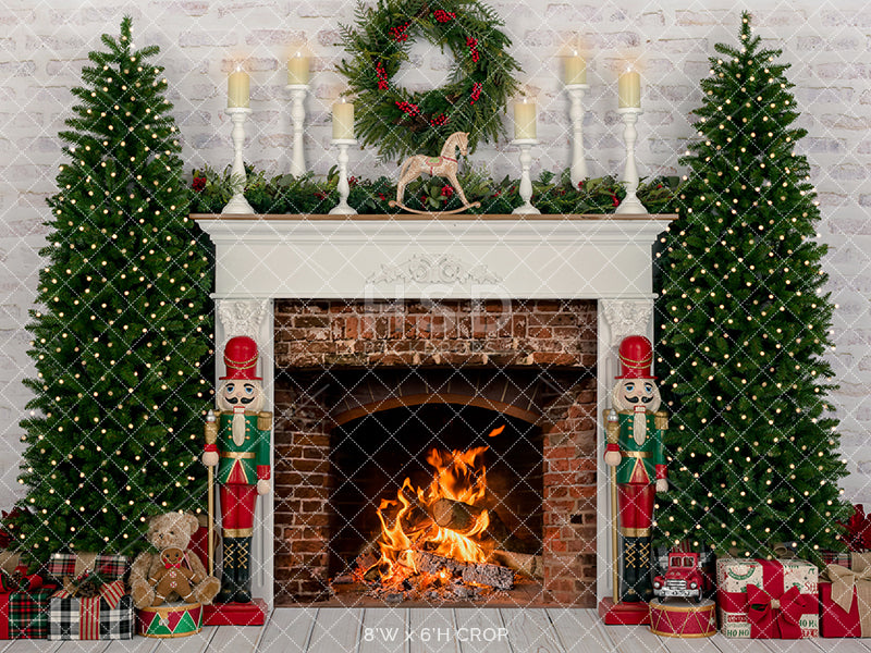 Warm by the Fireplace - HSD Photography Backdrops 