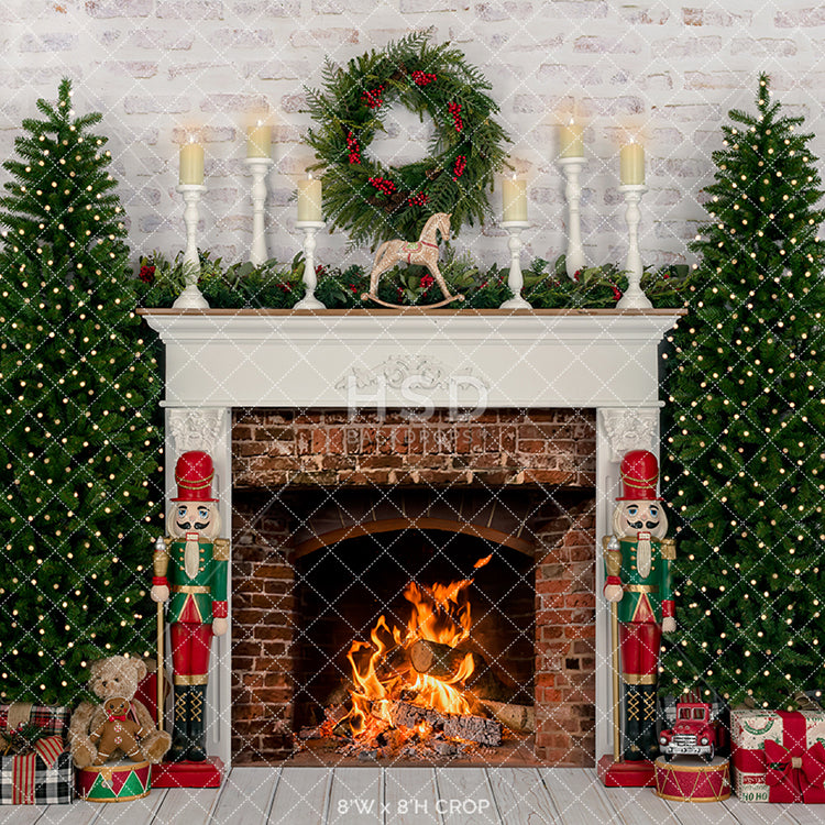 Warm by the Fireplace - HSD Photography Backdrops 