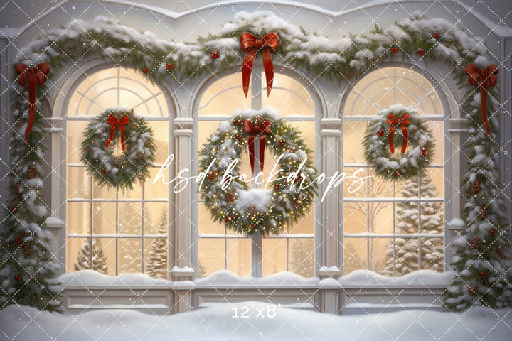 Arched Winter Windows - HSD Photography Backdrops 