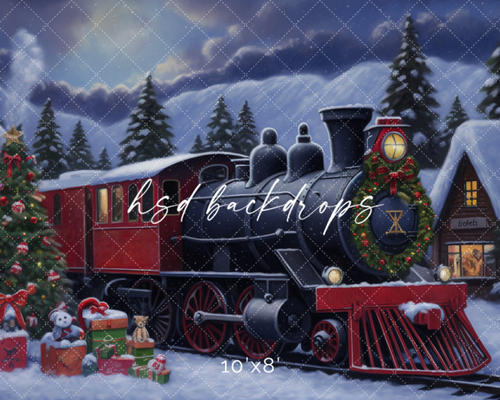 Christmas Express Train - HSD Photography Backdrops 