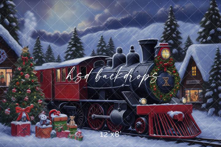 Christmas Express Train - HSD Photography Backdrops 