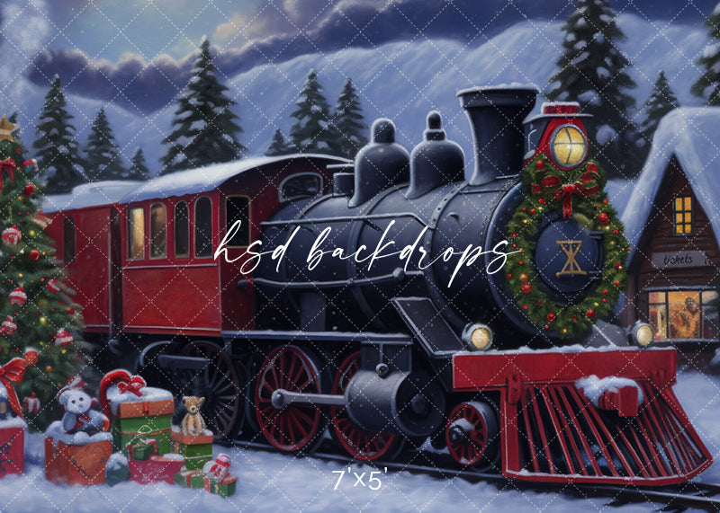 Christmas Express Train - HSD Photography Backdrops 