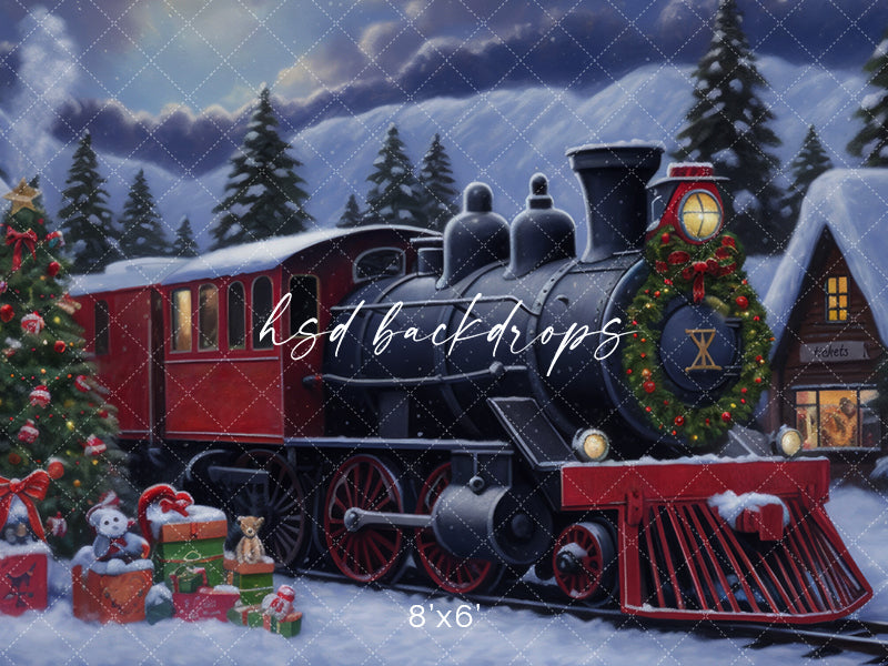 Christmas Express Train - HSD Photography Backdrops 