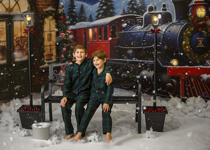 Christmas Train - HSD Photography Backdrops 