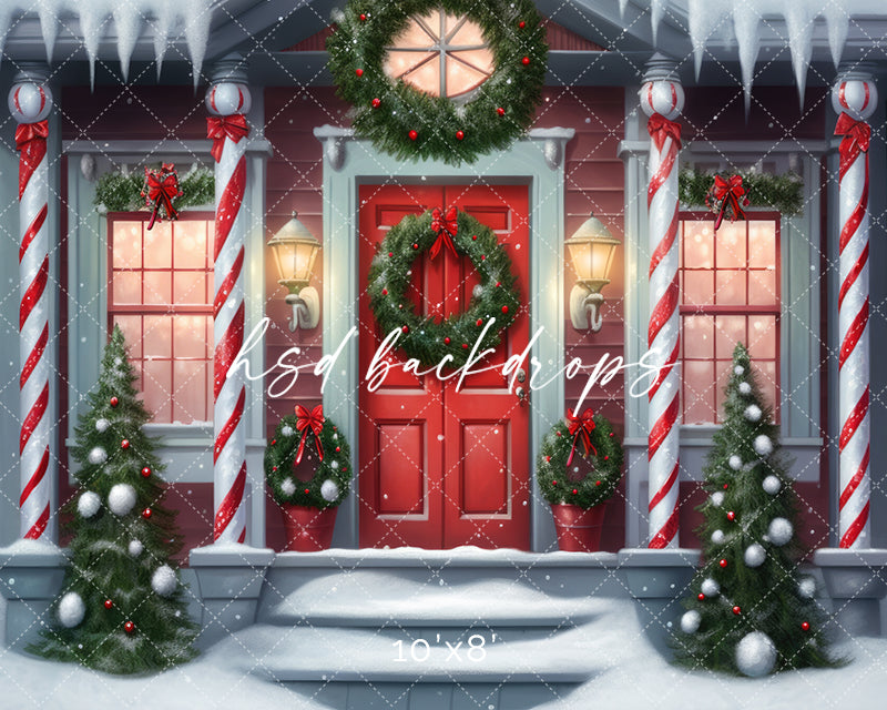 Christmas Train Station Room Backdrop - CHS45477