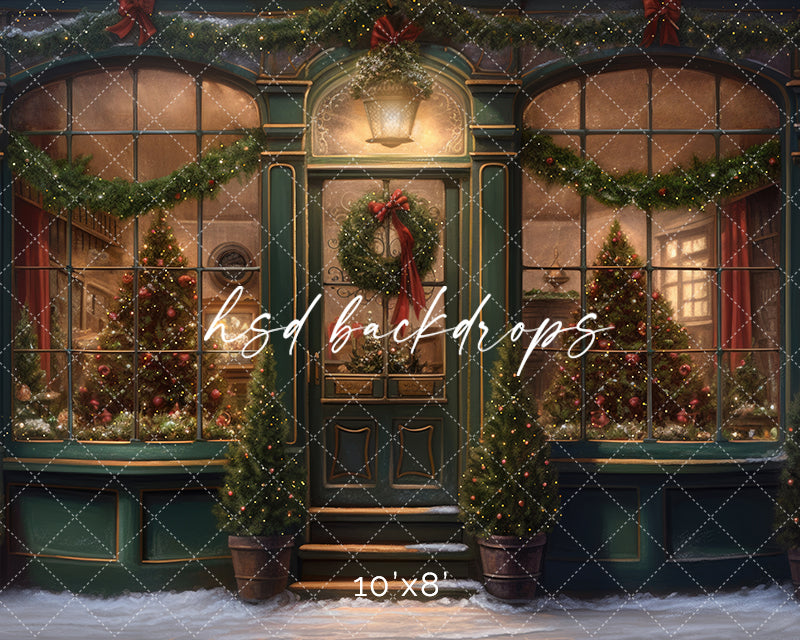 Victorian Christmas Storefront (sweep options) - HSD Photography Backdrops 