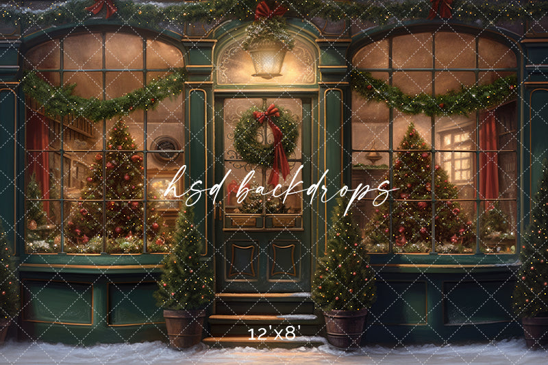 Victorian Christmas Storefront (sweep options) - HSD Photography Backdrops 