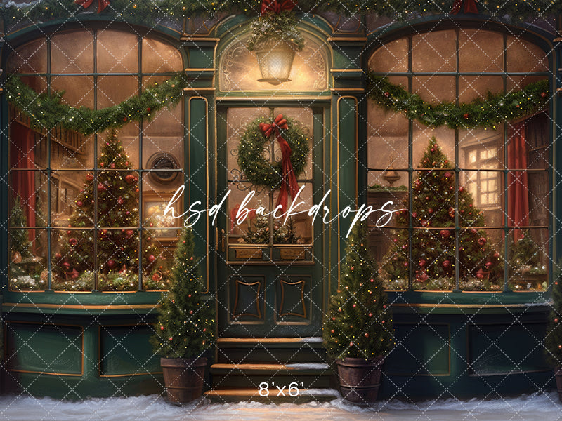 Victorian Christmas Storefront (sweep options) - HSD Photography Backdrops 