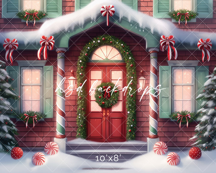 Cute Christmas Cottage - HSD Photography Backdrops 