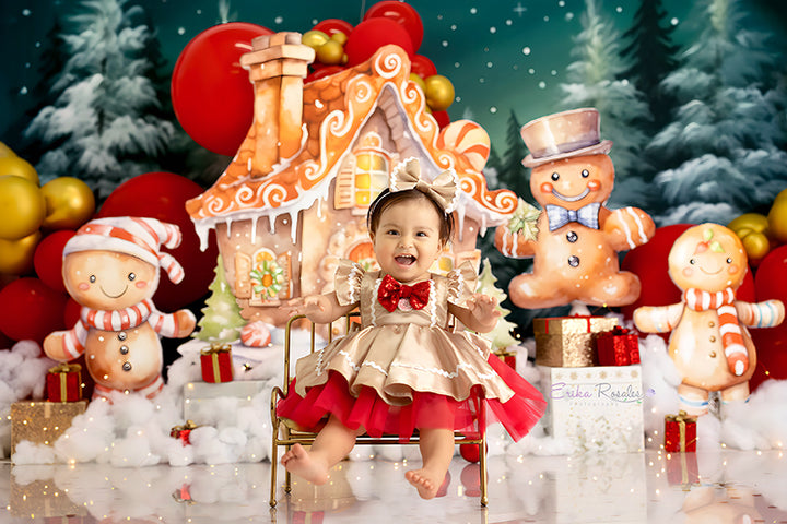 Gingerbread House on the Hill - HSD Photography Backdrops 