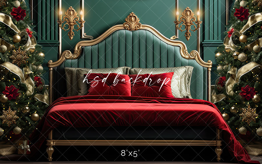 Elegant Christmas Room Headboard Backdrop for Photography