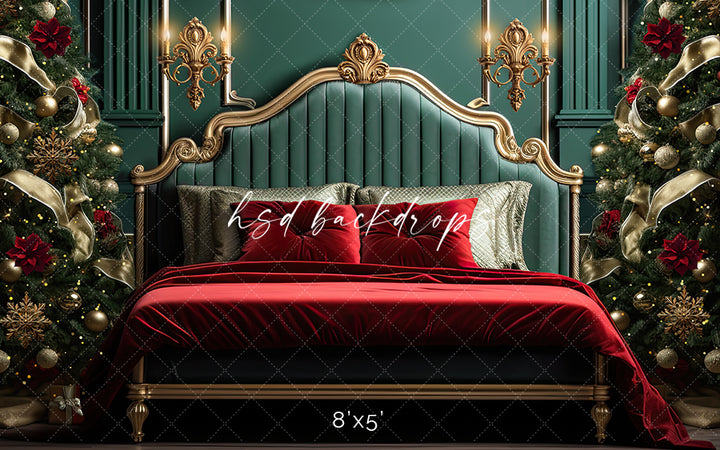 Elegant Christmas Room Headboard Backdrop for Photography