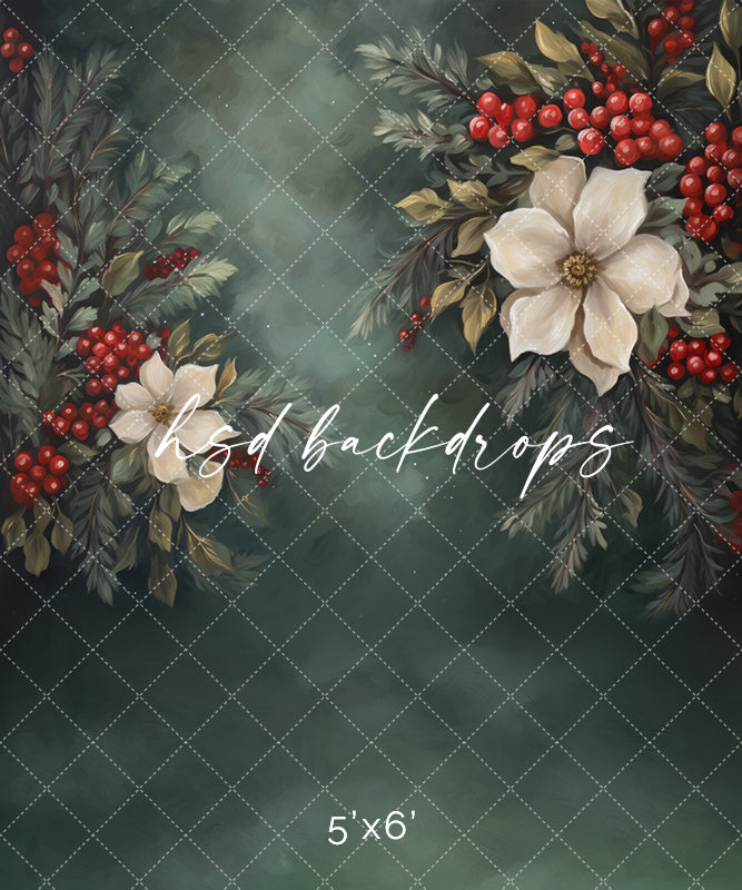 Berry Merry Blooms - HSD Photography Backdrops 