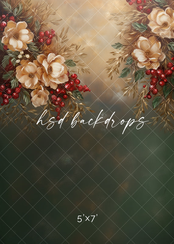 Beautiful Christmas Blooms - HSD Photography Backdrops 