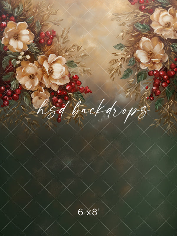 Beautiful Christmas Blooms - HSD Photography Backdrops 