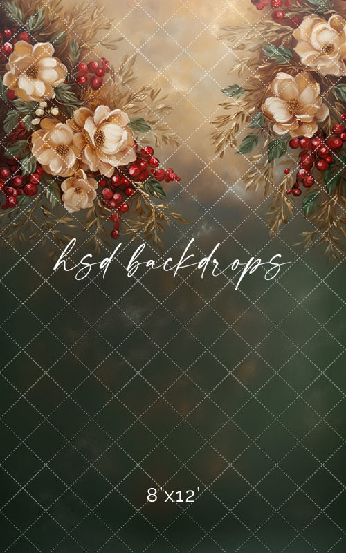 Beautiful Christmas Blooms - HSD Photography Backdrops 