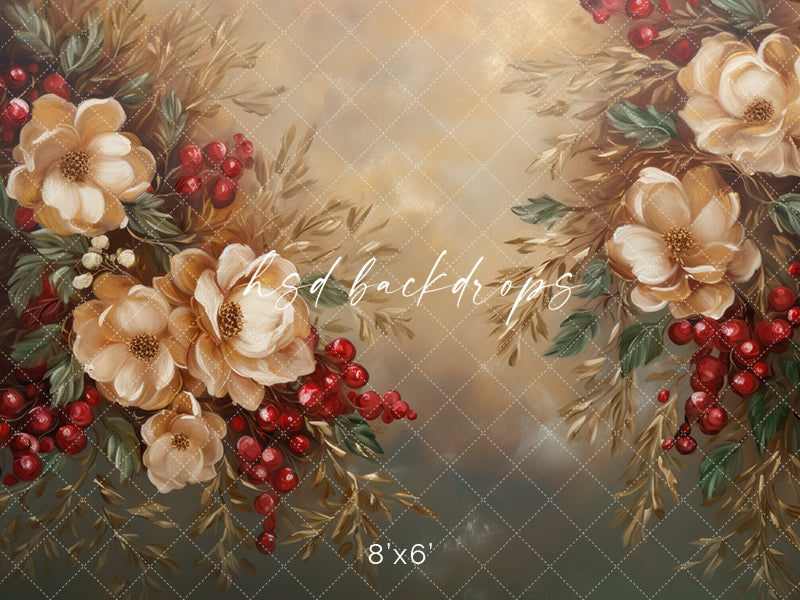 Beautiful Christmas Blooms - HSD Photography Backdrops 