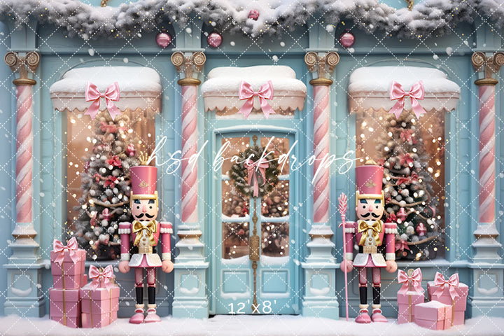 Pretty Posh Christmas Store Front - HSD Photography Backdrops 