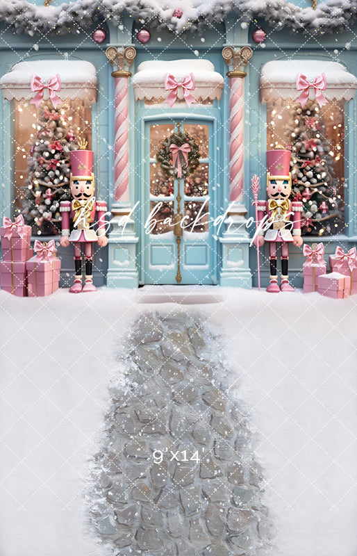 Pretty Posh Christmas Store Front - HSD Photography Backdrops 