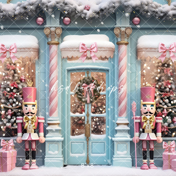 Pretty Posh Christmas Store Front - HSD Photography Backdrops 