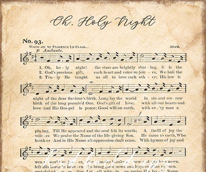 Holy Night Christmas Hymn Music Sheet Religious Church Backdrop – HSD ...