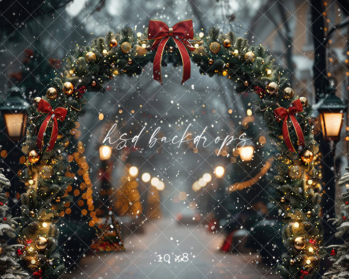 Christmas Sidewalk Stroll - HSD Photography Backdrops 