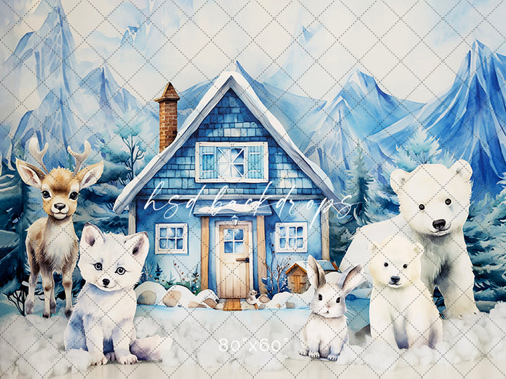 Arctic Animals Cabin - HSD Photography Backdrops 