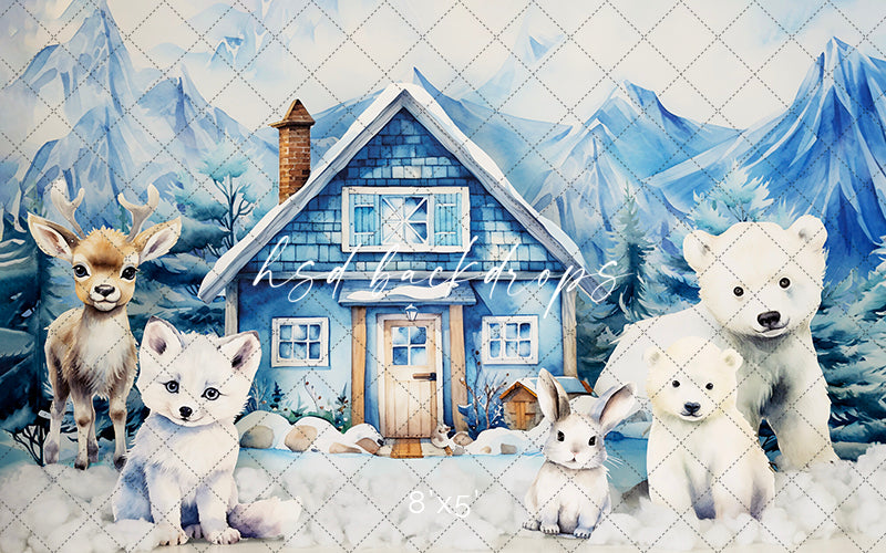 Arctic Animals Cabin - HSD Photography Backdrops 