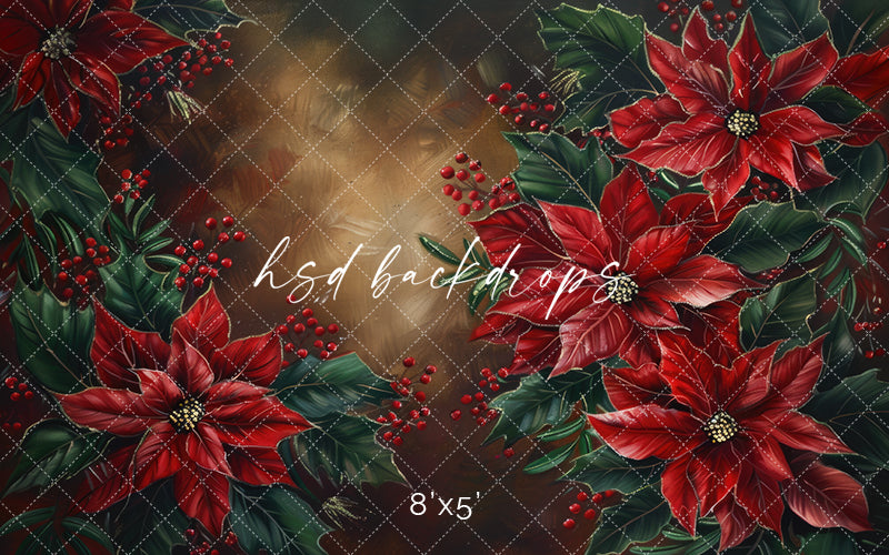 Pretty Poinsettias - HSD Photography Backdrops 