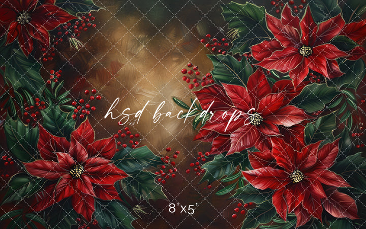 Pretty Poinsettias - HSD Photography Backdrops 